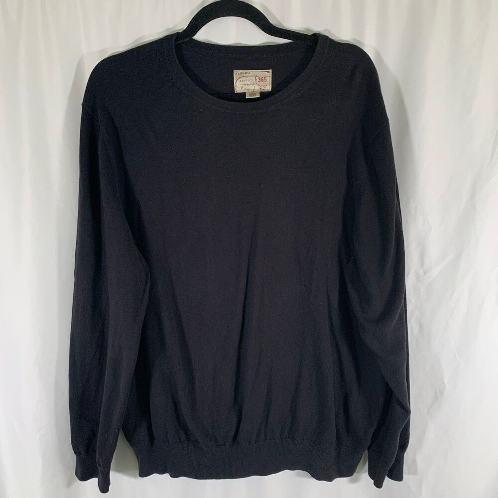 Article 365 Cashmere Blend Sweater Women's XL Black Round Neck Long Sleeve
